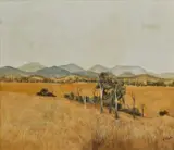 Queensland Landscape by Ray Crooke, oil on board, offered Dec 2015