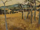Homestead Through The Trees by Ray Crooke, oil on board, sold Dec 2015