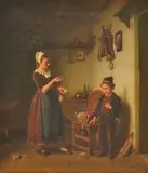 Heinrich Wilhelmi, Young Boy Caught Smoking, 1876, oil on canvas