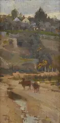 Percy Lindsay, The Creek, Creswick, 1899, oil on panel