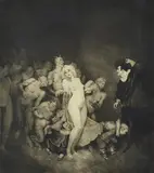 Adventure by Norman Lindsay, 1921, etching, engraving and soft-ground, sold Sep 2015