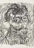 Brett Whiteley, Self-Portrait, One of a Dozen Glimpses, 1983, etching
