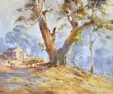 D'Arcy Doyle, Hillside Grazing, oil on board