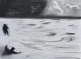 Ebb and Flow by Charles Blackman, charcoal on paper, sold Sep 2015