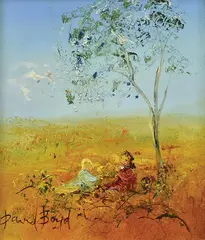Two Girls by David Boyd, oil on board, sold Sep 2015