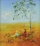 David Boyd, Two Girls, oil on board