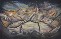 Untitled (no. 1213) by Peter Booth, 1984, pastel and goauche on paper, sold Sep 2015