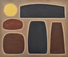 John Coburn, Monoliths, 2003, oil on canvas