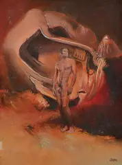 Underworld by James Gleeson, c.1965, oil on panel, sold Sep 2015