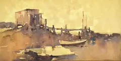 Evening Silhouette by R. W. Sturgess, watercolour, sold Sep 2015