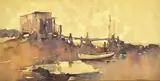 R. W. Sturgess, Evening Silhouette, watercolour