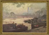 Gordon Coutts, Seine with Notre Dame, oil on canvas