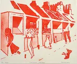 Charles Blackman, Paddington Charades (Red), colour etching BAT