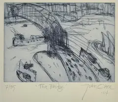 The Bridge by John Olsen, 2004, etching 7/35, sold Aug 2015