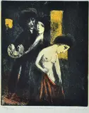 Garry Shead, Artist and Muse (Susanna), coloured etching 55/60