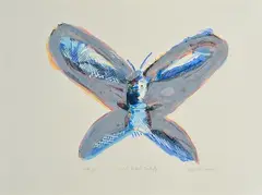 White Rabbit Butterfly by Charles Blackman, screenprint AP XI, sold Aug 2015