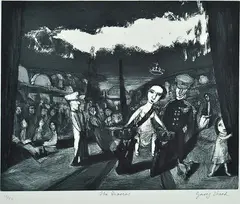 The Bearers by Garry Shead, 1997, etching 23/50, sold Aug 2015