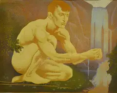 Thirsty One by Murray Griffin, 1936, linocut 16/20, sold Aug 2015
