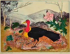 John Taylor, The Bush Turkey, linocut 5/6