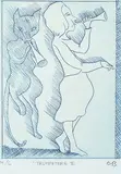 Charles Blackman, Trumpeters II, etching H/C