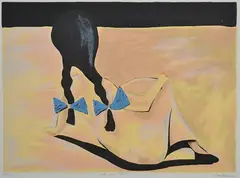 Girl with Plaits by Charles Blackman, 2013, screenprint 37/80, sold Aug 2015