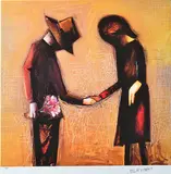 Charles Blackman, The Meeting, limited edition print A/P
