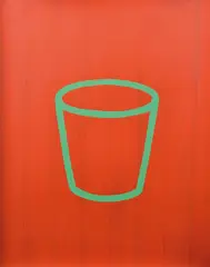 David Band, Untitled (Cup on Red Background), screenprint