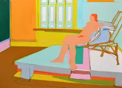 Sharni Lloyd, One Orange Wall, oil on canvas