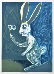 Charles Blackman, The White Rabbit, screenprint 57/75