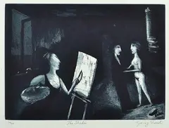 The Studio by Garry Shead, etching 29/75, sold May 2015