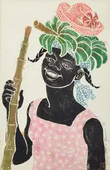 Moya Cozens, Jamaican, 1959, colour woodcut