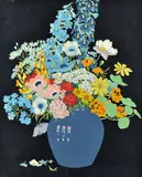 Hal Thorpe, A Country Bunch, hand coloured woodcut