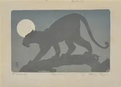 Prowling by Ethleen Palmer, 1936, linocut 3/50, sold May 2015