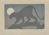 Ethleen Palmer, Prowling, 1936, linocut 3/50
