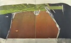 Bruno Leti, One Hectare, 1972, coloured etching, diptych, 10/25