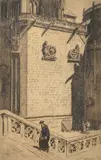 The Constable's Chapel Burgos by Lionel Lindsay, etching 2nd state, sold May 2015