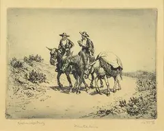 Muleteers by Lionel Lindsay, etching 35/50, sold May 2015