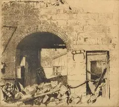 Frederick Britton, Demolition of the Sydney Mint, etching 17/50