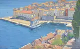 Herbert Rose, Harbour Scene, oil on canvas laid on board