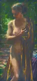 Colin Colahan, Nude in Dappled Sunlight, oil on canvas