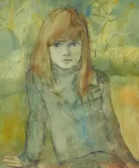 William Boissevain, Portrait of a Girl, 1970, mixed media on board