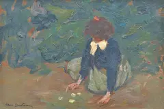 Abel Bertram, Knucklebones, c.1909, oil on board