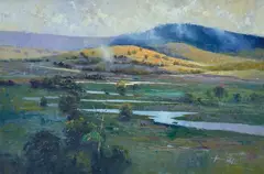Herman Pekel, Winter Light (Near Mansfield), oil on board