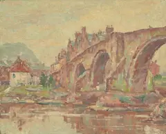 Stirling Bridge Over the River Forth, Scotland by Robert Richmond Campbell, oil on canvas, sold Jun 2015