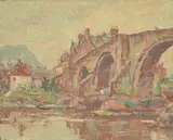 Robert Richmond Campbell, Stirling Bridge Over the River Forth, Scotland, oil on canvas