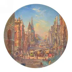 Collins Street by Robert Taylor-Ghee, oil on canvas, sold Jun 2015