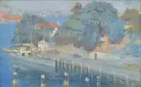 Percy Lindsay, Wharf, Sydney Harbour