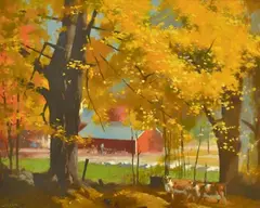 Percy Leason, Autumn Colours, 1955, oil on canvas