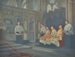 At High Mass by Richard Godfrey Rivers, 1885, oil on canvas, sold Jun 2015