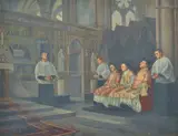 Richard Godfrey Rivers, At High Mass, 1885, oil on canvas